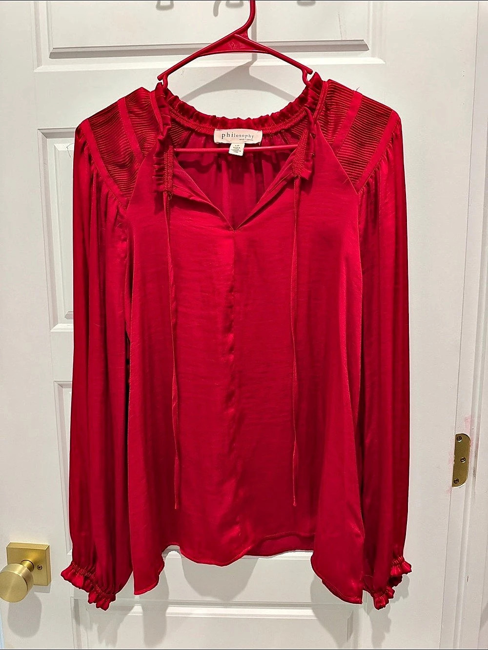 philosophy Red Blouse Size Large Like New